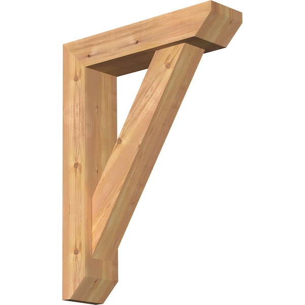 Ekena Millwork Traditional Slat Smooth Bracket w/ Offset Brace, Western Red Cedar, 5 1/2"W x 22"D x 30"H BKT0604X22X30TRA06SWR - main